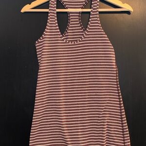 Lululemon Athletica Brown and White Striped Tank